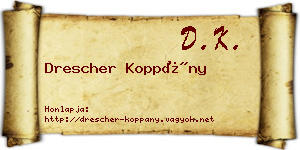 Drescher Koppány névjegykártya